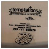 O - Temp-tations Floral Lace Serving Platters (Lot of 2)