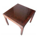 G - Vintage Drexel Chippendale Collection Side Table Burled Mahogany