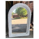 G - White Wicker Mirror