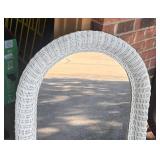 G - White Wicker Mirror