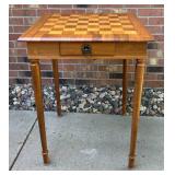 G - Vintage Walnut Games Table With Marquetry Inlay & Drawer