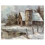 O - J. Medina Winter Painting, Signed