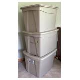 O - Plastic Storage Totes (Lot of 3)