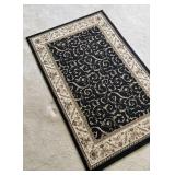 MB - Como Black Floral Area Rug