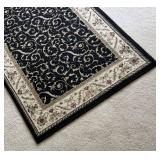 MB - Como Black Floral Area Rug