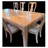 DR - Vintage Drexel Heritage Dining Table & 8 Chairs With 3 Leaves