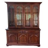 DR - Vintage Crescent Furniture Cherry Buffet & China Cabinet