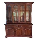 DR - Vintage Crescent Furniture Cherry Buffet & China Cabinet
