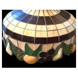 K - Stained Glass Chandelier With 2 Frosted Shades
