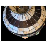 K - Stained Glass Chandelier With 2 Frosted Shades