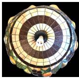 K - Stained Glass Chandelier With 2 Frosted Shades