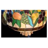 K - Stained Glass Chandelier With 2 Frosted Shades