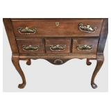 Vintage Queen Anne Style Wood 3-Drawer Lowboy Chest