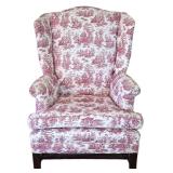 DR - Upholstered Wingback Chair With Wooden Base