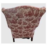 DR - Upholstered Wingback Chair With Wooden Base