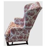 DR - Upholstered Wingback Chair With Wooden Base
