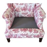DR - Upholstered Wingback Chair With Wooden Base