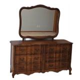 LL-BR2 - Vintage French Provincial Dresser With Mirror