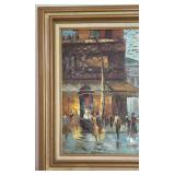 LL-BR2 - Mid-Century Impressionist Paris Street Scene Oil Painting, Signed S. Edward