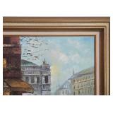 LL-BR2 - Mid-Century Impressionist Paris Street Scene Oil Painting, Signed S. Edward