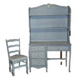 LL-ST - Vintage Williams Furniture Corp Hutch Desk & Chair Set
