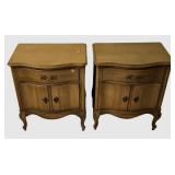 LL-BR1 - Pair of Vintage French Provincial Style Nightstands