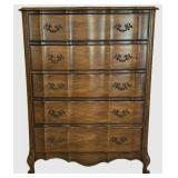 LL-BR1 - Vintage French Provincial Serpentine Chest of Drawers