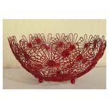 LL-BR1 - Sudberry House Serving Trays and a Red Metal Basket  Mixed Lot of 3