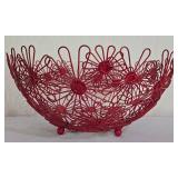 LL-BR1 - Sudberry House Serving Trays and a Red Metal Basket  Mixed Lot of 3