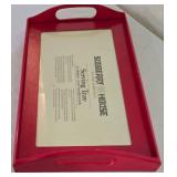 LL-BR1 - Sudberry House Serving Trays and a Red Metal Basket  Mixed Lot of 3