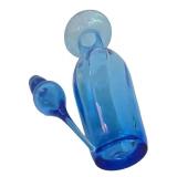 LL-BR1 - Vintage Rainbow Glass Blue Genie Style Decanter & Coordinating Decor