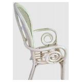 LL-BR2 - Vintage White Wicker Chair With Cushion