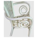 LL-BR2 - Vintage White Wicker Chair With Cushion