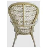 LL-BR2 - Vintage White Wicker Chair With Cushion
