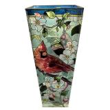 LL-BR2 - Murano Blue Vase, Painted Bird Vase & 4 Faux Lily Sprigs Mixed Lot