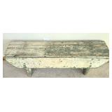 LL-BR2 - Primitive Painted Wood Bench & Chairs Mixed Lot