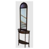 LL-BR2 - Vintage Butler Specialty Demilune Console Table & Pier Mirror