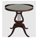 LL-BR2 - Vintage Mersman 6651 Mahogany Lyre Base Oval Side Table