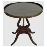 LL-BR2 - Vintage Mersman 6651 Mahogany Lyre Base Oval Side Table