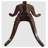 LL-BR2 - Vintage Mersman 6651 Mahogany Lyre Base Oval Side Table