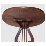 LL-BR2 - Vintage Mersman 6651 Mahogany Lyre Base Oval Side Table