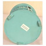 LL-BR2 - White Metal Plant Stand With Turquoise Bird House