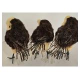 LL-FR - Straw and Twig Owl Figurines (Lot of 3)