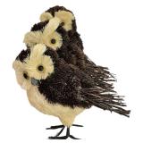 LL-FR - Straw and Twig Owl Figurines (Lot of 3)