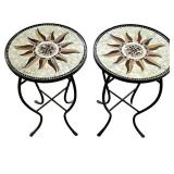 LL-FR - Tiled Garden Tables (Lot of 2)