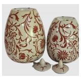 LL-FR - Oriental Accent Hand-Painted Lidded Ginger Jars Set of 2