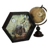 LL-FR - Globe & Ship Shadow Box Wall Decor Mixed Lot