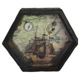 LL-FR - Globe & Ship Shadow Box Wall Decor Mixed Lot