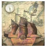 LL-FR - Globe & Ship Shadow Box Wall Decor Mixed Lot
