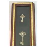 LL-FR - Decorative Key Shadow Box and Medallion Frame Mixed Lot